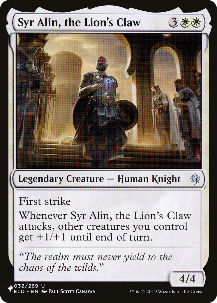 Syr Alin, the Lion's Claw [The List Reprints] | Exor Games New Glasgow