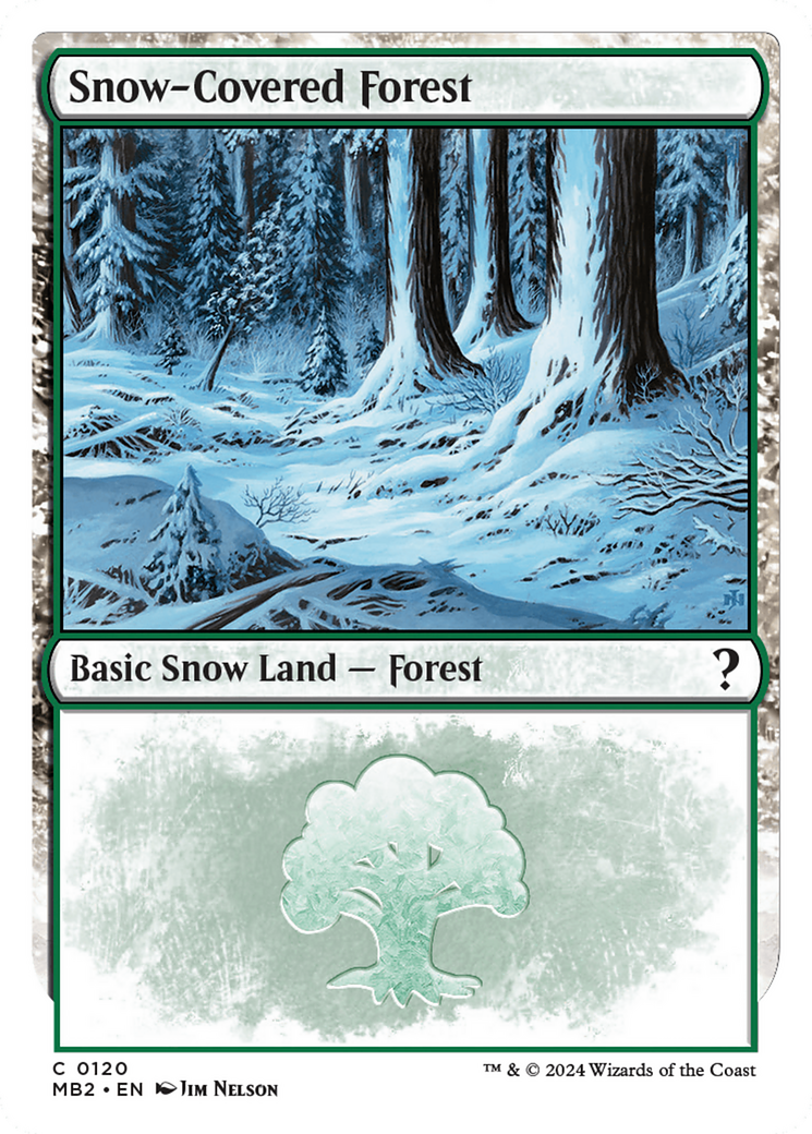 Snow-Covered Forest (White Border) [Mystery Booster 2] | Exor Games New Glasgow