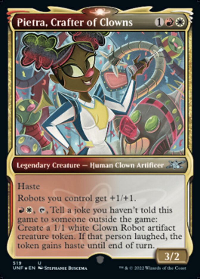 Pietra, Crafter of Clowns (Showcase) (Galaxy Foil) [Unfinity] | Exor Games New Glasgow