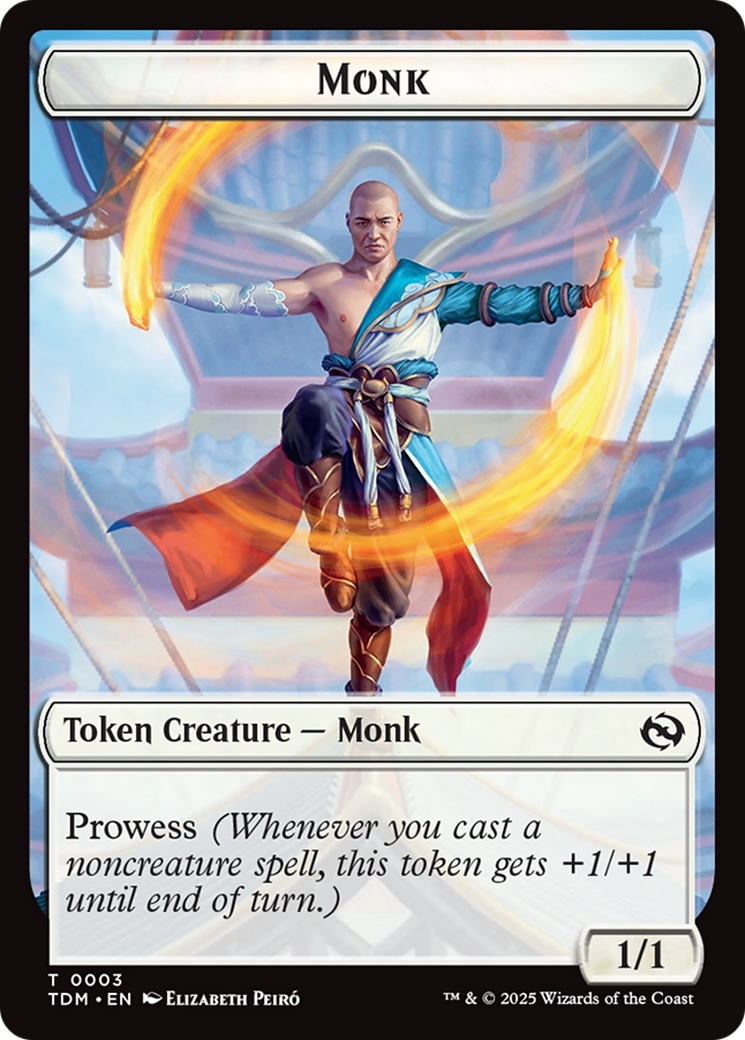 Dragon Illusion // Monk Double-Sided Token [Tarkir: Dragonstorm Commander Tokens] | Exor Games New Glasgow