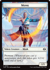 Bird // Monk Double-Sided Token [Tarkir: Dragonstorm Tokens] | Exor Games New Glasgow