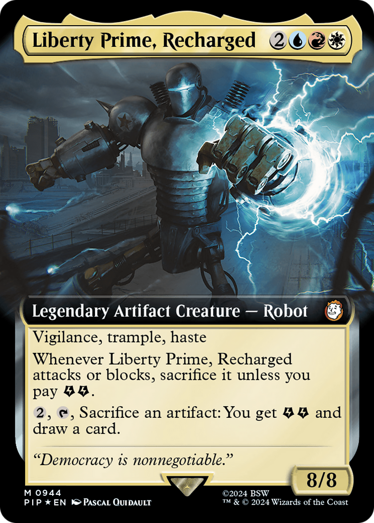 Liberty Prime, Recharged (Extended Art) (Surge Foil) [Fallout] | Exor Games New Glasgow