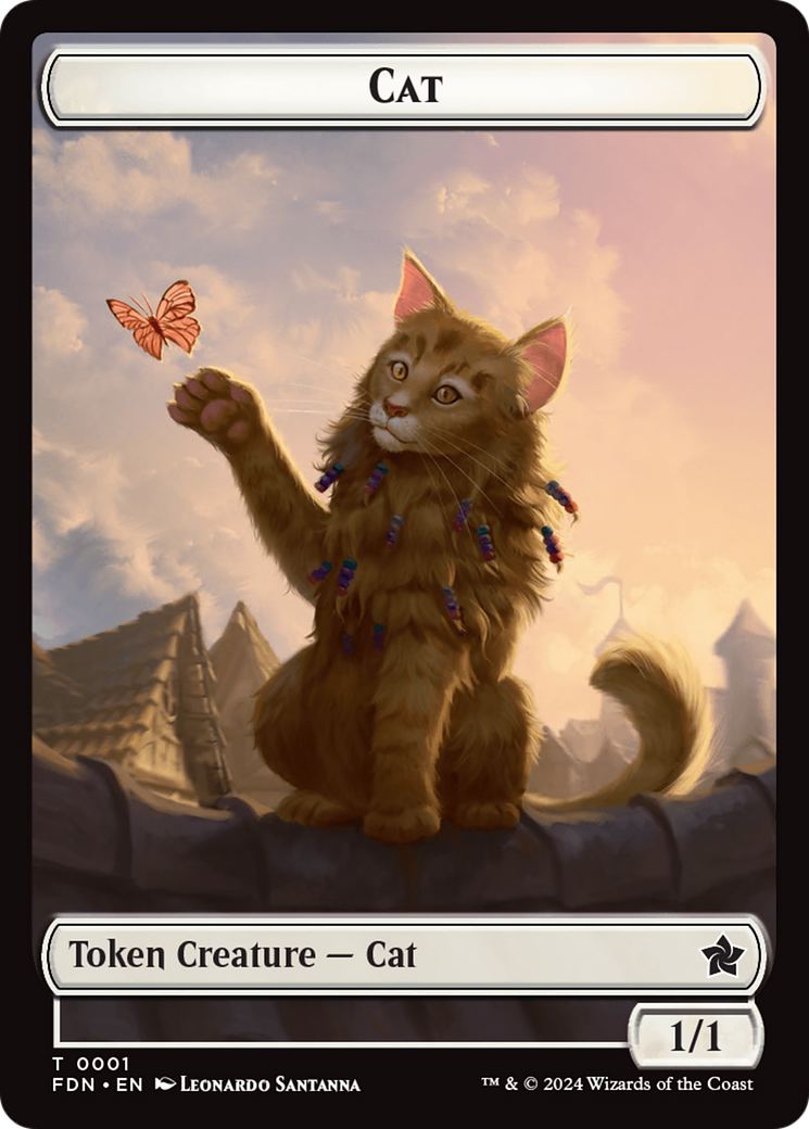 Cat (0001) // Cat (0002) Doubled-Sided Token [Foundations Tokens] | Exor Games New Glasgow