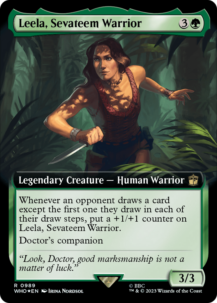 Leela, Sevateem Warrior (Extended Art) (Surge Foil) [Doctor Who] | Exor Games New Glasgow