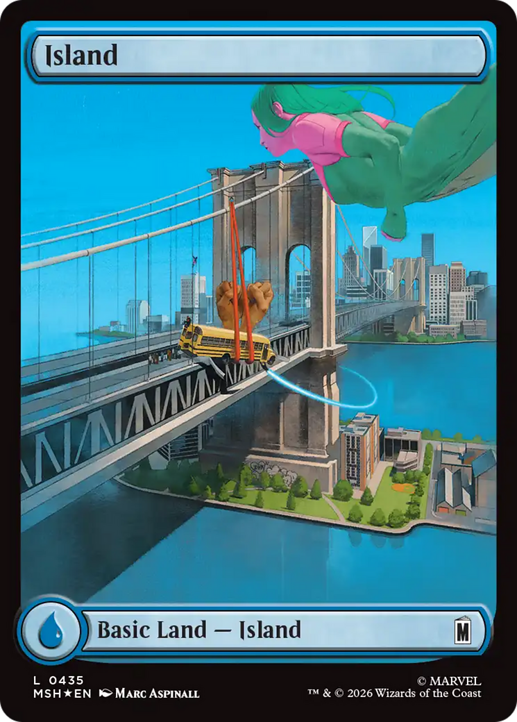 Island (0435) (Surge Foil) [Marvel Super Heroes] | Exor Games New Glasgow
