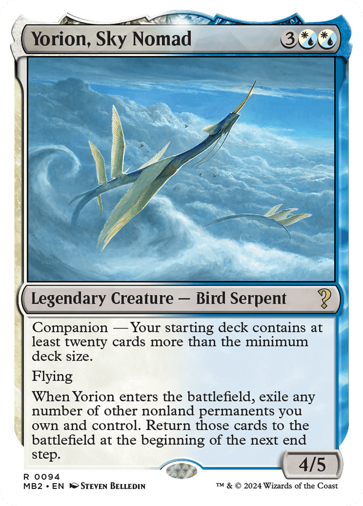 Yorion, Sky Nomad (White Border) [Mystery Booster 2] | Exor Games New Glasgow