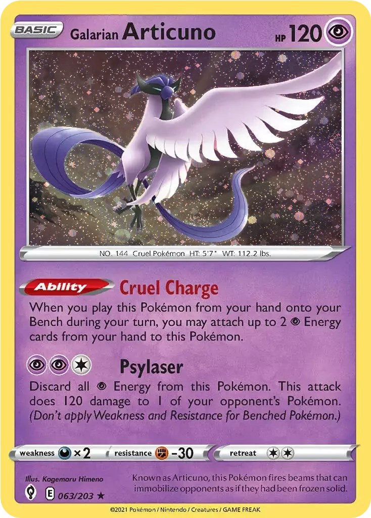 Galarian Articuno (063/203) (Cosmos Holo) [Sword & Shield: Evolving Skies] | Exor Games New Glasgow