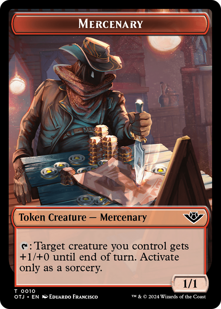 Mercenary // Construct Double-Sided Token [Outlaws of Thunder Junction Tokens] | Exor Games New Glasgow