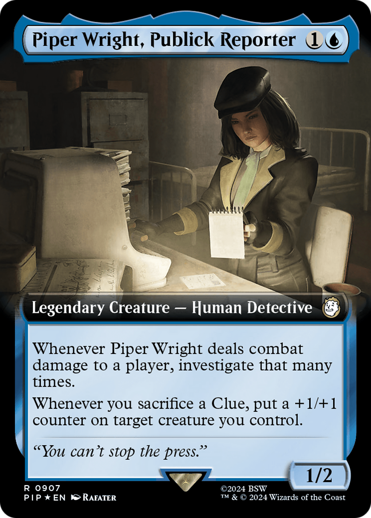 Piper Wright, Publick Reporter (Extended Art) (Surge Foil) [Fallout] | Exor Games New Glasgow