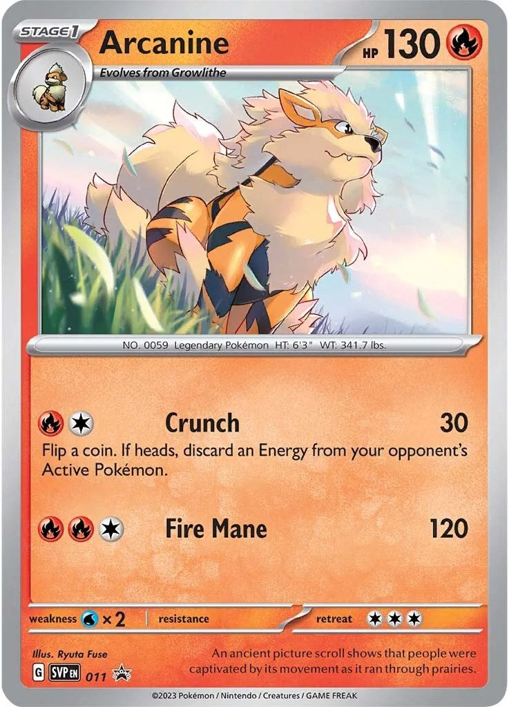 Arcanine (011) [Scarlet & Violet: Black Star Promos] | Exor Games New Glasgow