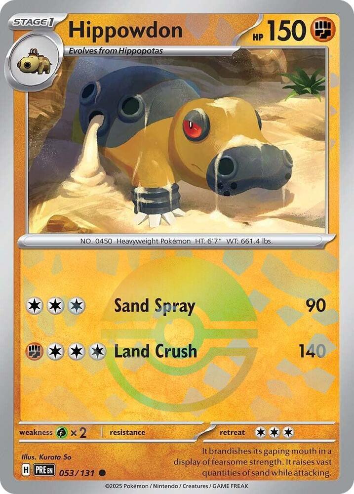 Hippowdon (053/131) (Poke Ball Pattern) [Scarlet & Violet: Prismatic Evolutions] | Exor Games New Glasgow