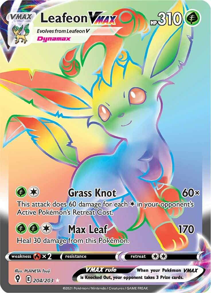 Leafeon VMAX (204/203) [Sword & Shield: Evolving Skies] | Exor Games New Glasgow