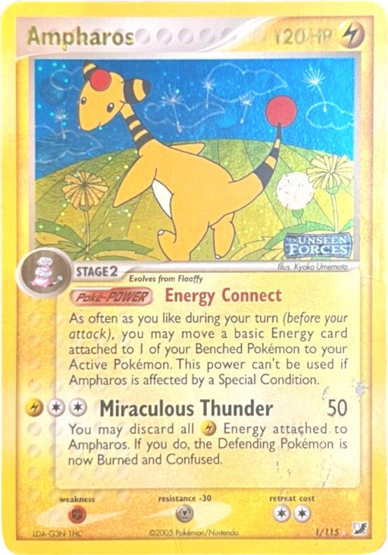 Ampharos (1/115) (Stamped) [EX: Unseen Forces] | Exor Games New Glasgow