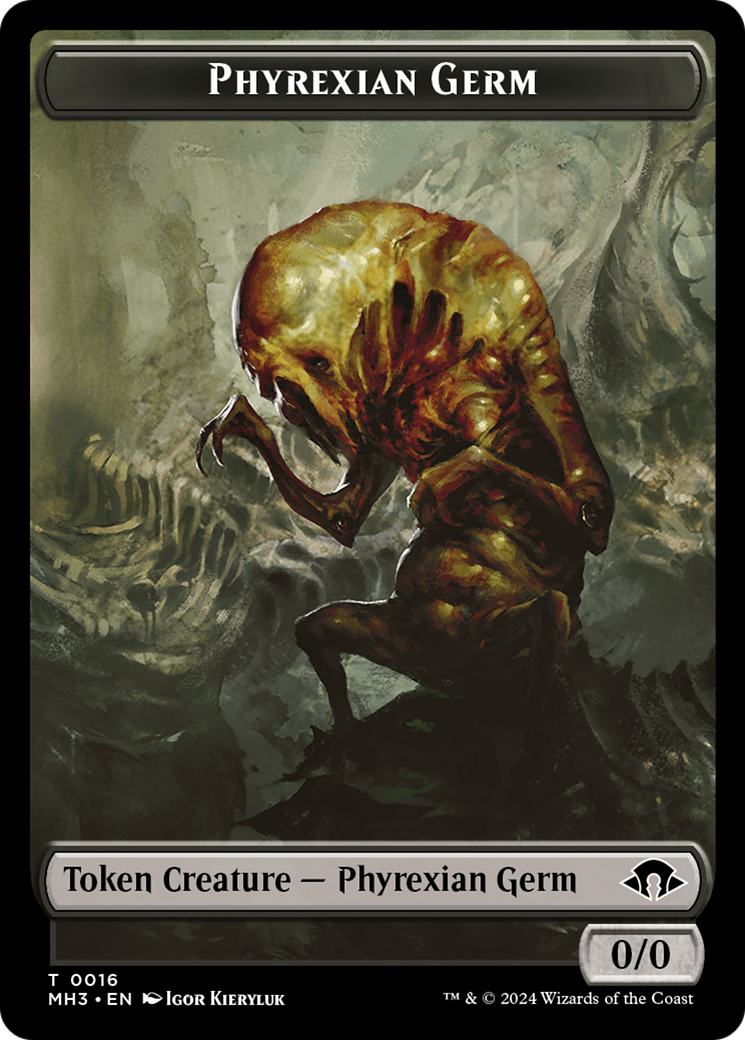 Phyrexian Germ // Emblem - Tamiyo, Seasoned Scholar Double-Sided Token [Modern Horizons 3 Tokens] | Exor Games New Glasgow