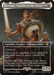 Boromir, Warden of the Tower (Borderless Alternate Art) [The Lord of the Rings: Tales of Middle-Earth] | Exor Games New Glasgow