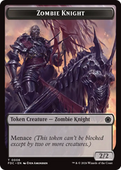 Zombie // Zombie Knight Double-Sided Token [Foundations Commander Tokens] | Exor Games New Glasgow