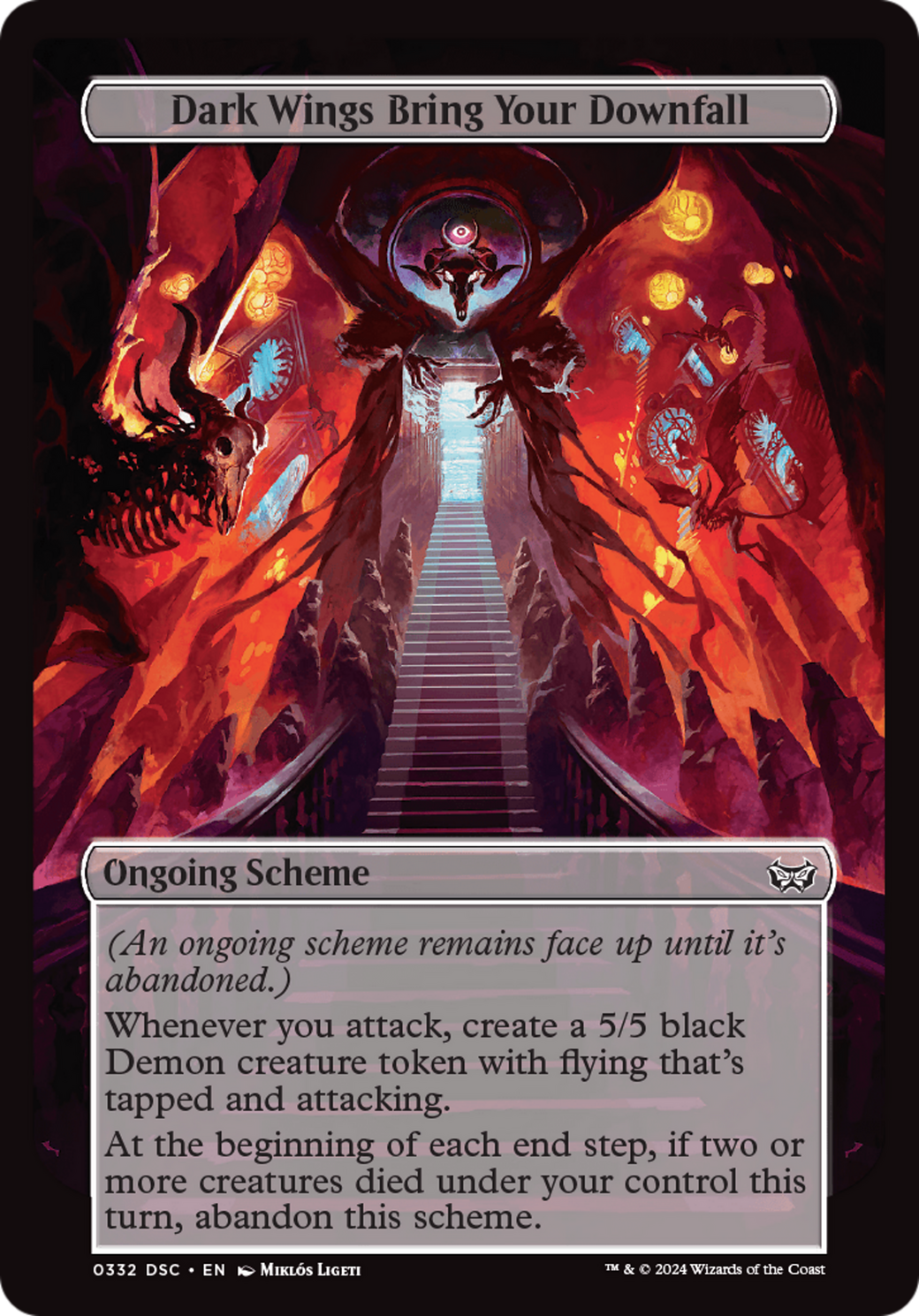 Dark Wings Bring Your Downfall (Full Art) [Duskmourn: House of Horror Commander] | Exor Games New Glasgow