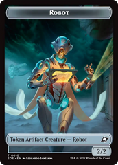Robot // Emblem - Tezzeret, Cruel Captain Double-Sided Token [Edge of Eternities Tokens] | Exor Games New Glasgow