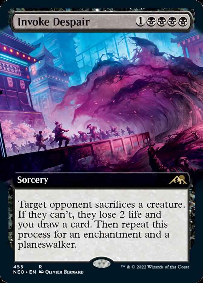 Invoke Despair (Extended Art) [Kamigawa: Neon Dynasty] | Exor Games New Glasgow