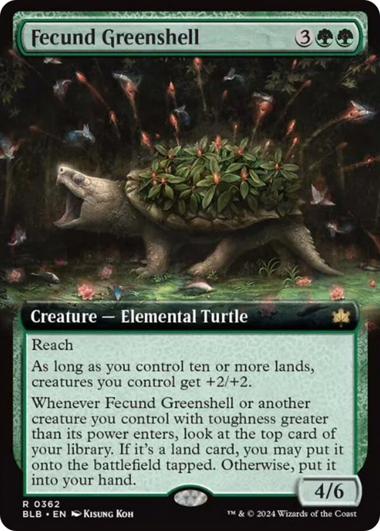 Fecund Greenshell (Extended Art) [Bloomburrow] | Exor Games New Glasgow