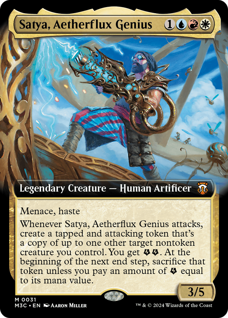 Satya, Aetherflux Genius (Extended Art) [Modern Horizons 3 Commander] | Exor Games New Glasgow