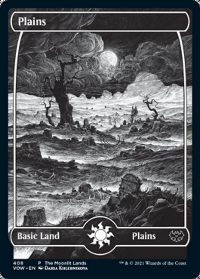 Plains (The Moonlit Lands) (Foil Etched) [Innistrad: Crimson Vow Promos] | Exor Games New Glasgow