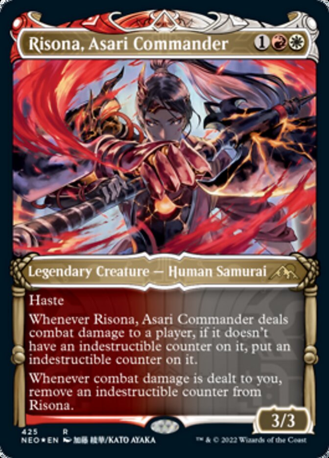 Risona, Asari Commander (Showcase) (Foil Etched) [Kamigawa: Neon Dynasty] | Exor Games New Glasgow