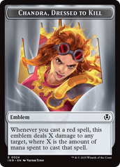 Human (0014) // Emblem - Chandra, Dressed to Kill Double-Sided Token [Innistrad Remastered Tokens] | Exor Games New Glasgow