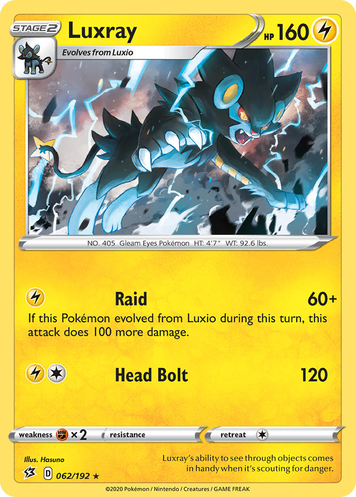 Luxray (062/192) (Theme Deck Exclusive) [Sword & Shield: Rebel Clash] | Exor Games New Glasgow