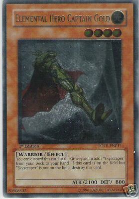 Elemental Hero Captain Gold [FOTB-EN014] Ultimate Rare | Exor Games New Glasgow