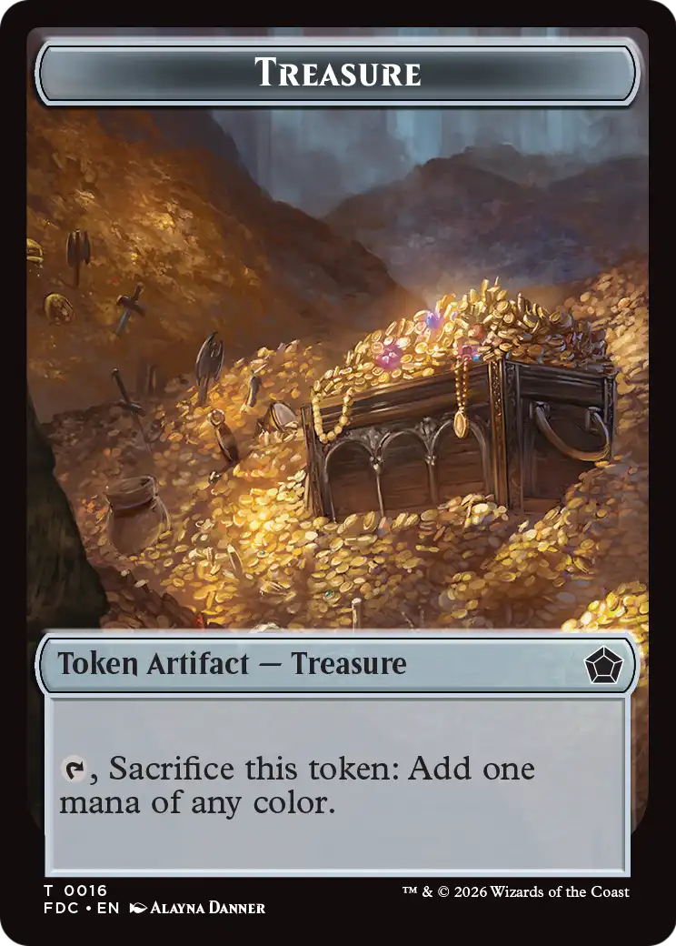 Dragon (0009) // Treasure Double-Sided Token [Foundations Commander Tokens] | Exor Games New Glasgow