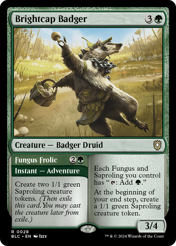 Brightcap Badger // Fungus Frolic [Bloomburrow Commander] | Exor Games New Glasgow