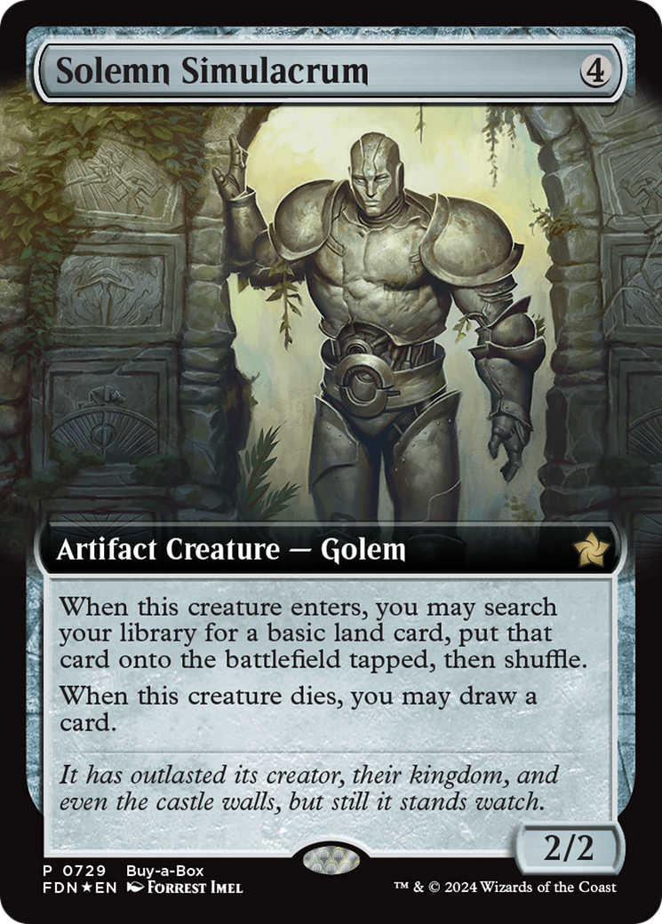 Solemn Simulacrum (Extended Art) (Buy-A-Box) [Foundations Promos] | Exor Games New Glasgow