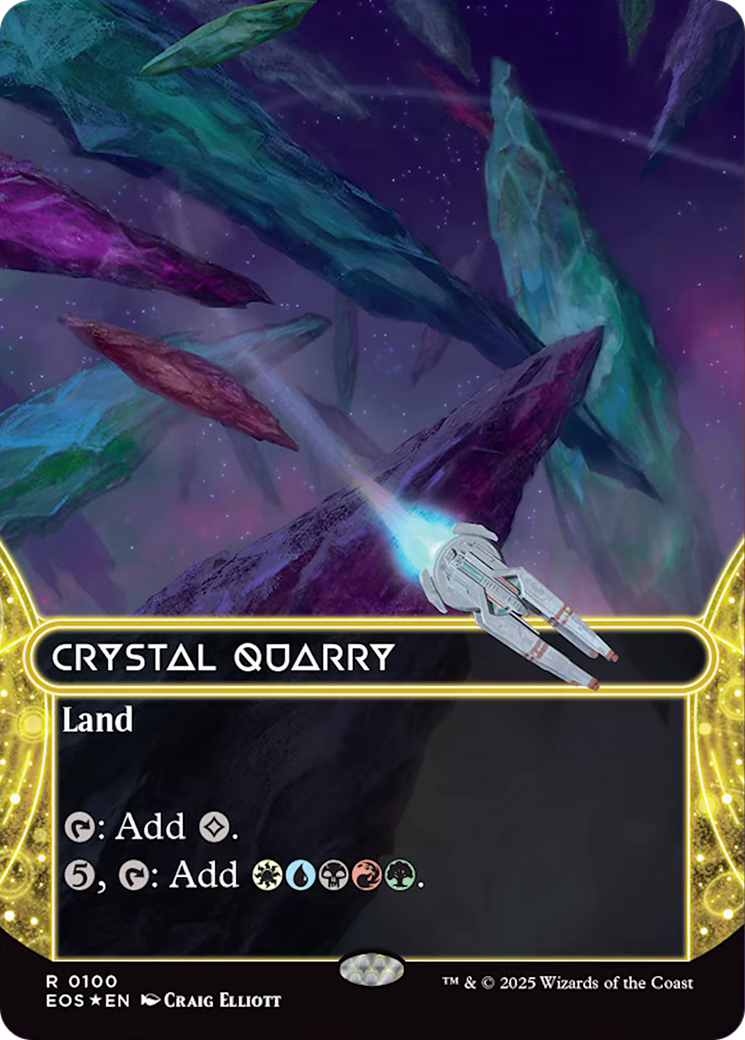 Crystal Quarry (0100) (Borderless) (Galaxy Foil) [Edge of Eternities: Stellar Sights] | Exor Games New Glasgow
