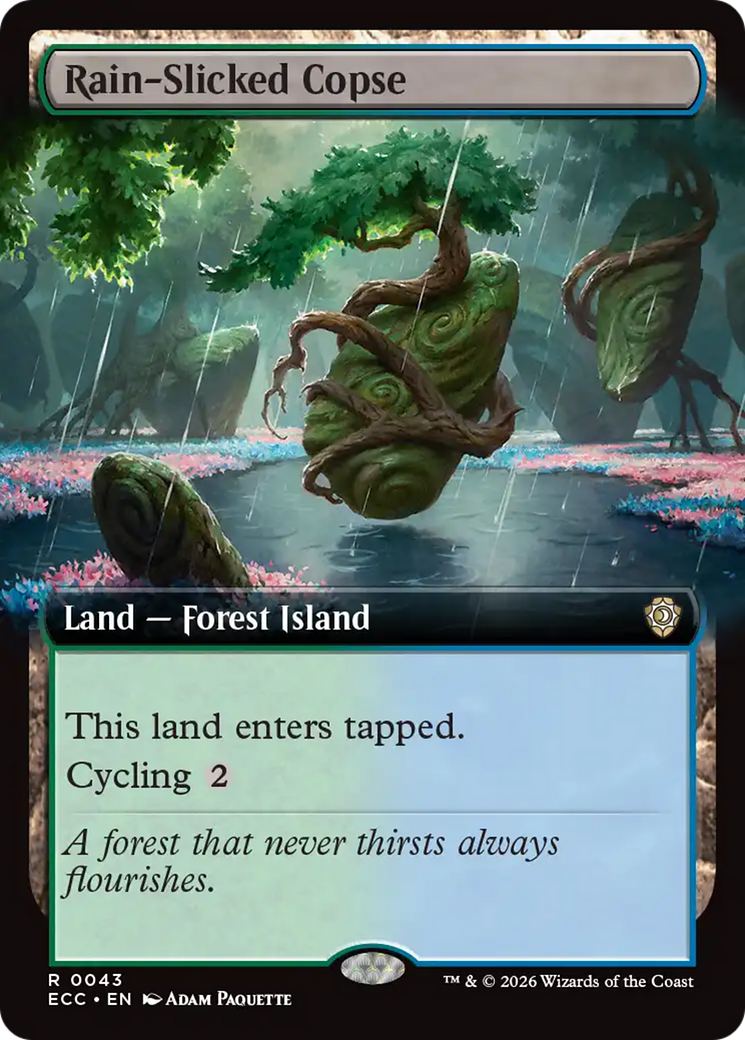 Rain-Slicked Copse (Extended Art) [Lorwyn Eclipsed Commander] | Exor Games New Glasgow