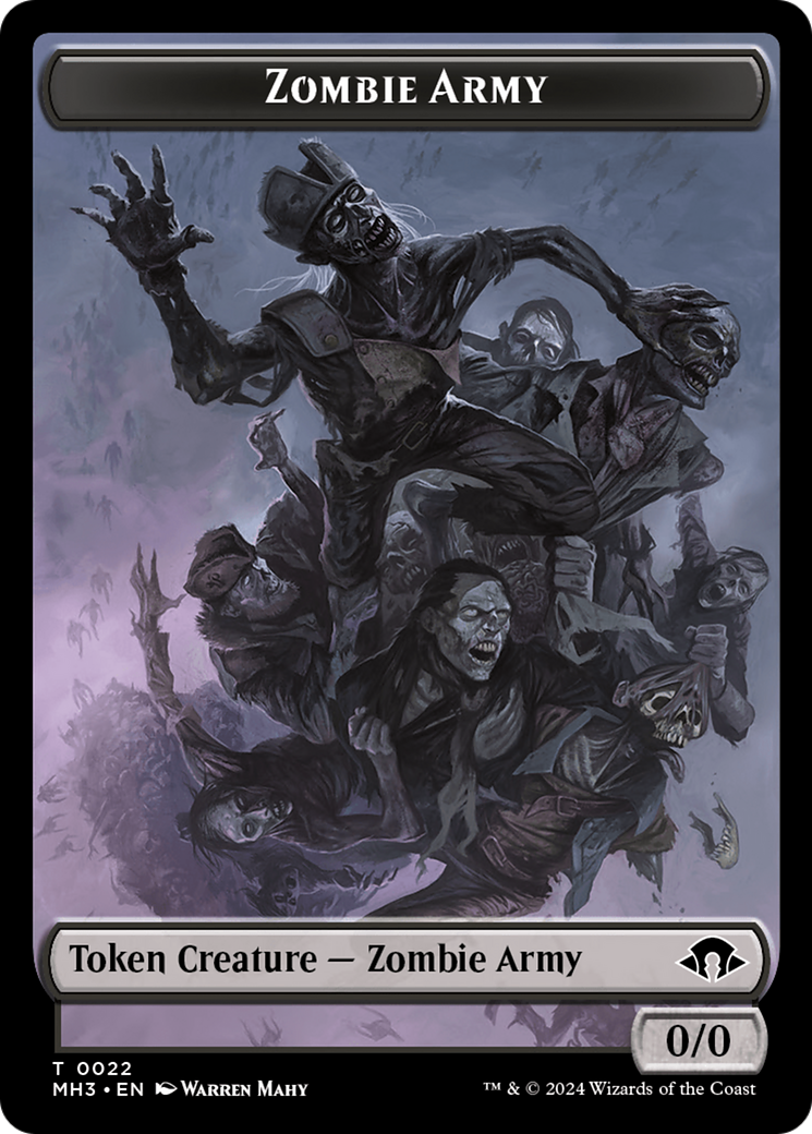 Eldrazi Spawn // Zombie Army Double-Sided Token [Modern Horizons 3 Tokens] | Exor Games New Glasgow