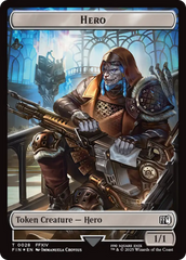 Bird // Hero (0028) Double-Sided Token (Surge Foil) [FINAL FANTASY Commander Tokens] | Exor Games New Glasgow
