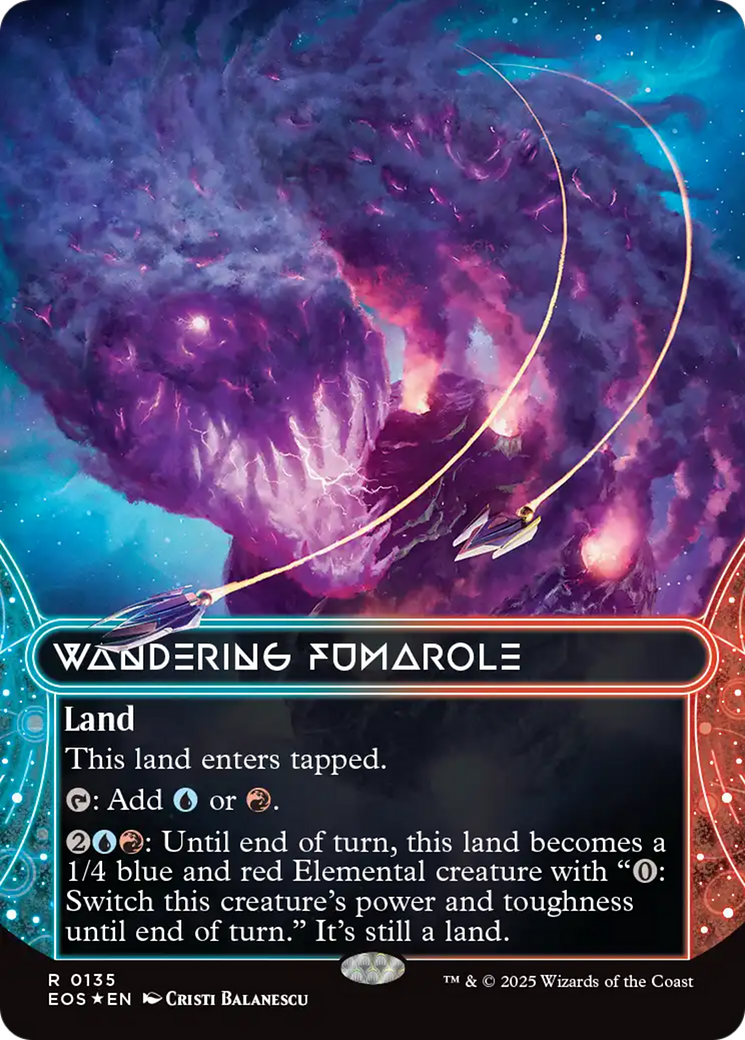 Wandering Fumarole (0135) (Borderless) (Galaxy Foil) [Edge of Eternities: Stellar Sights] | Exor Games New Glasgow