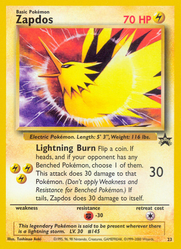 Zapdos (23) [Wizards of the Coast: Black Star Promos] | Exor Games New Glasgow