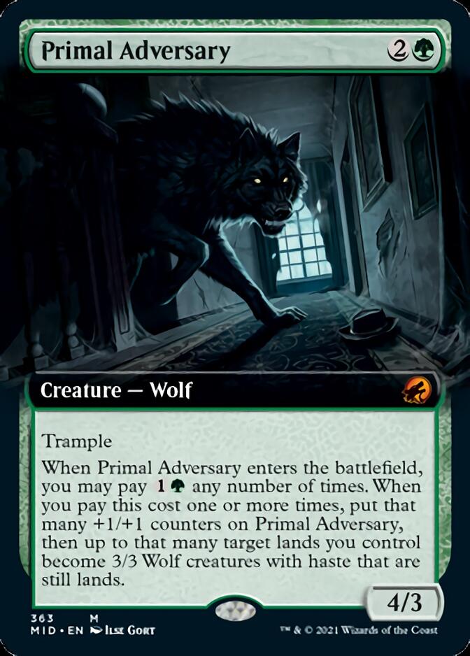 Primal Adversary (Extended Art) [Innistrad: Midnight Hunt] | Exor Games New Glasgow