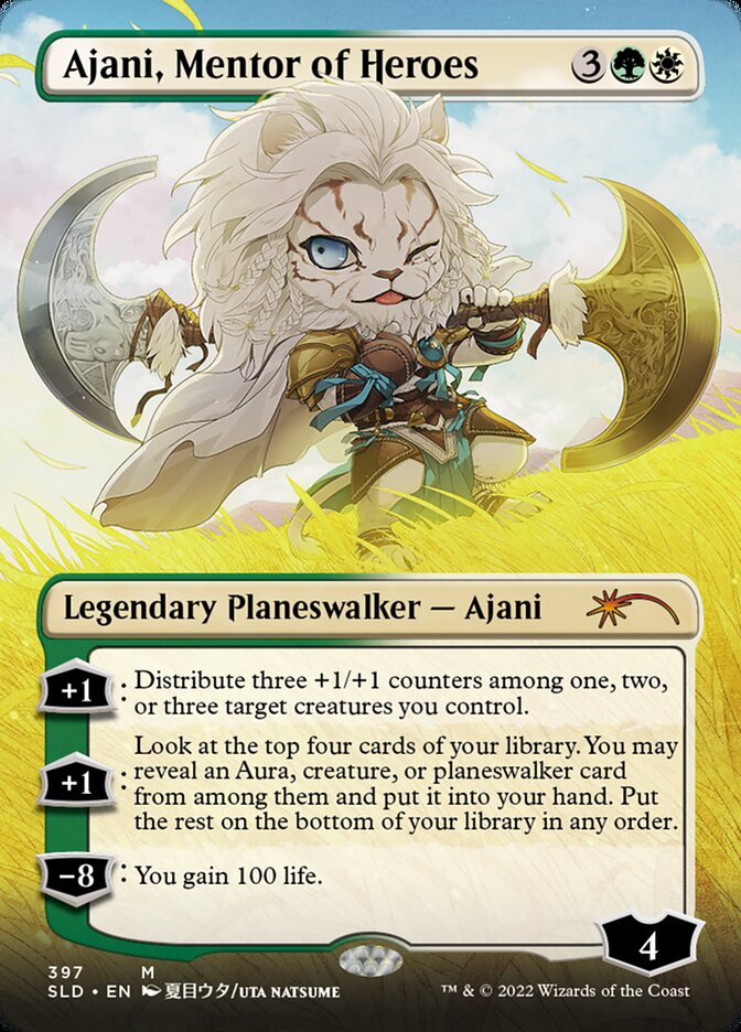 Ajani, Mentor of Heroes (Borderless) [Secret Lair Drop Series] | Exor Games New Glasgow