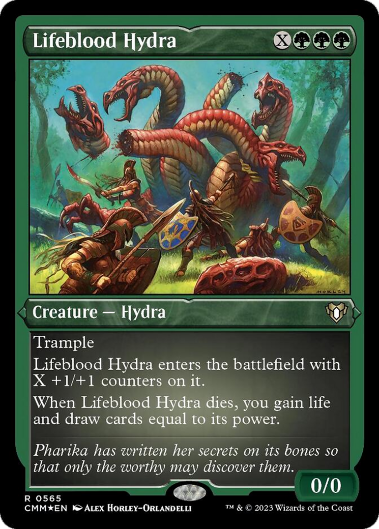 Lifeblood Hydra (Foil Etched) [Commander Masters] | Exor Games New Glasgow