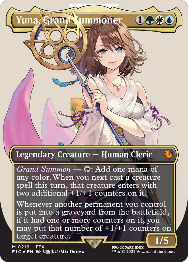 Yuna, Grand Summoner (Borderless) (Surge Foil) [FINAL FANTASY Commander] | Exor Games New Glasgow