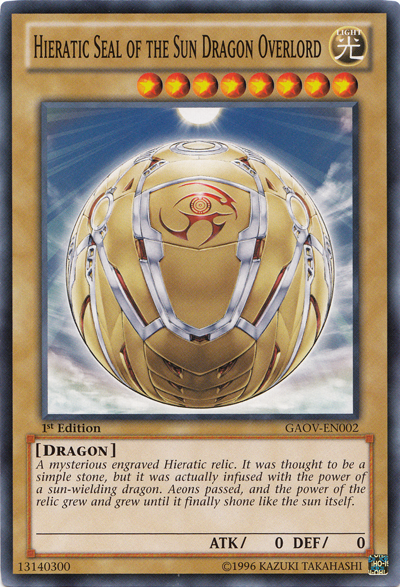 Hieratic Seal of the Sun Dragon Overlord [GAOV-EN002] Common | Exor Games New Glasgow