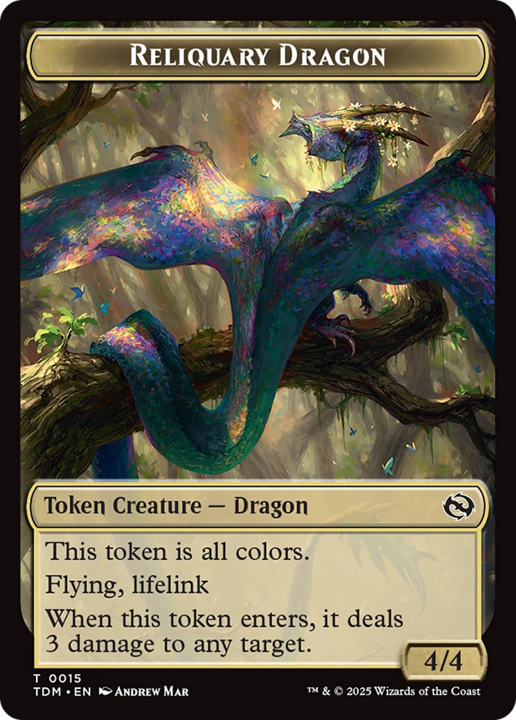 Reliquary Dragon // Dragon (0011) Double-Sided Token [Tarkir: Dragonstorm Tokens] | Exor Games New Glasgow