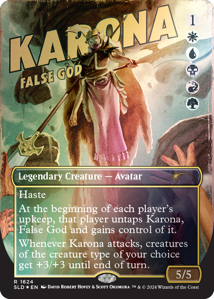 Karona, False God (Rainbow Foil) [Secret Lair Drop Series] | Exor Games New Glasgow