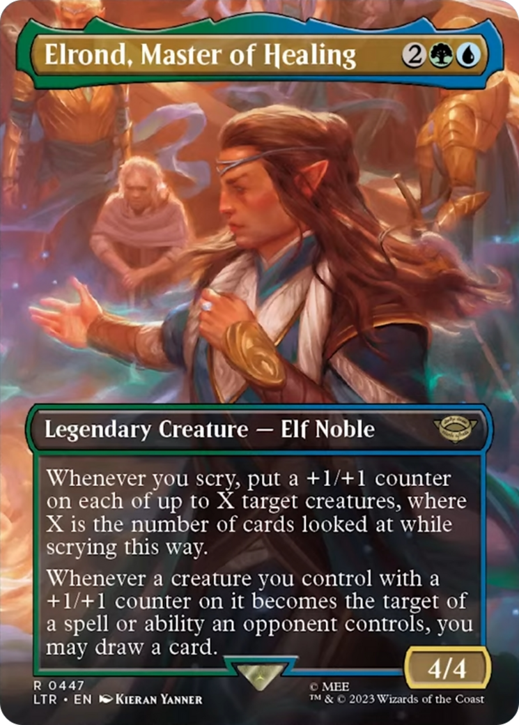 Elrond, Master of Healing (Borderless Alternate Art) [The Lord of the Rings: Tales of Middle-Earth] | Exor Games New Glasgow