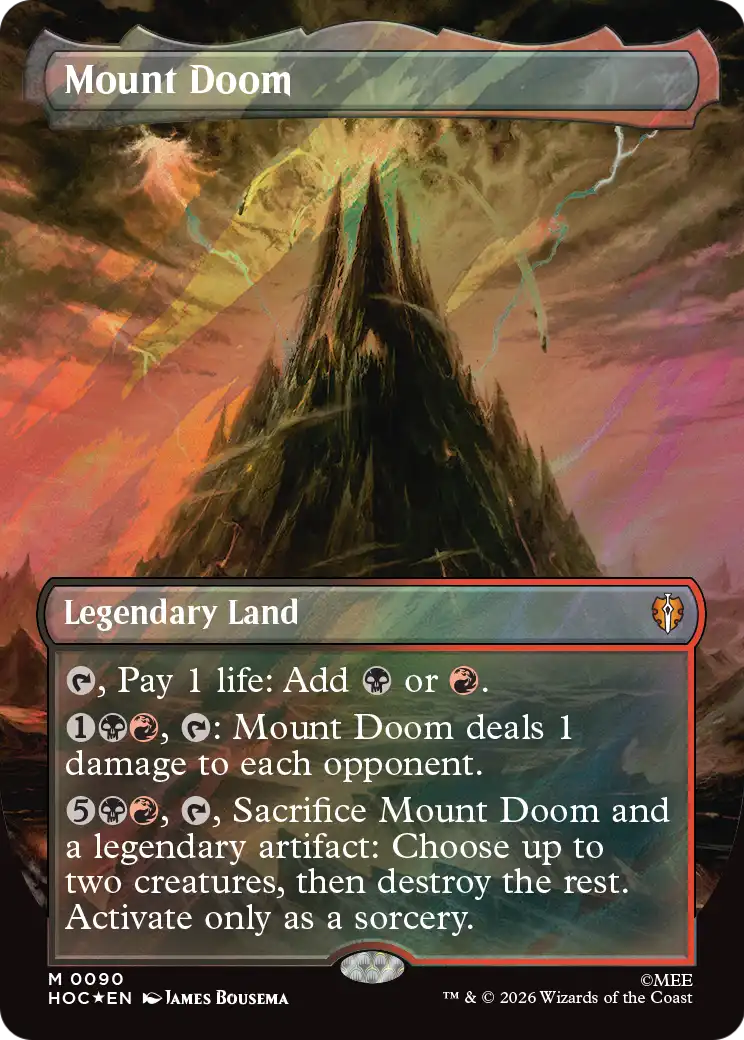 Mount Doom (Borderless) (Surge Foil) [The Hobbit: Eternal-Legal] | Exor Games New Glasgow
