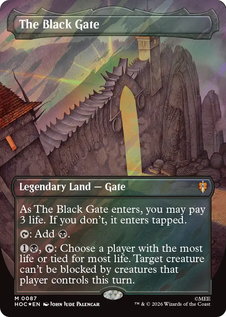 The Black Gate (Borderless) (Surge Foil) [The Hobbit: Eternal-Legal] | Exor Games New Glasgow