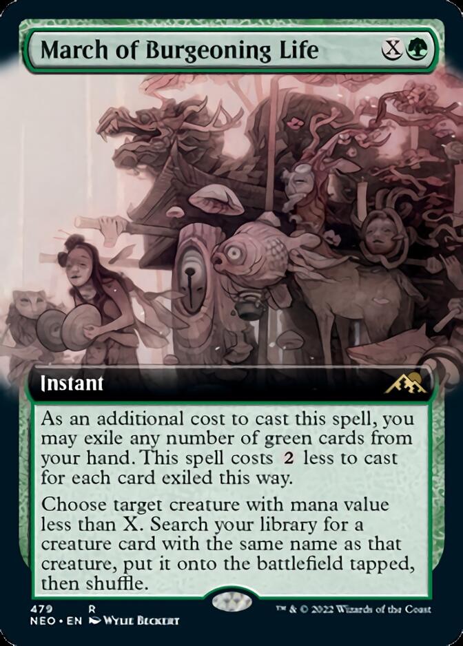 March of Burgeoning Life (Extended Art) [Kamigawa: Neon Dynasty] | Exor Games New Glasgow